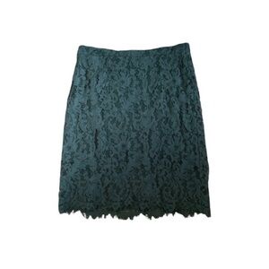 Skies Are Blue Lace Pencil Skirt in Dark Hunter Green